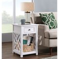 Alaterre Furniture Coventry Wood End Table with Drawer and Shelf ANCT01WH